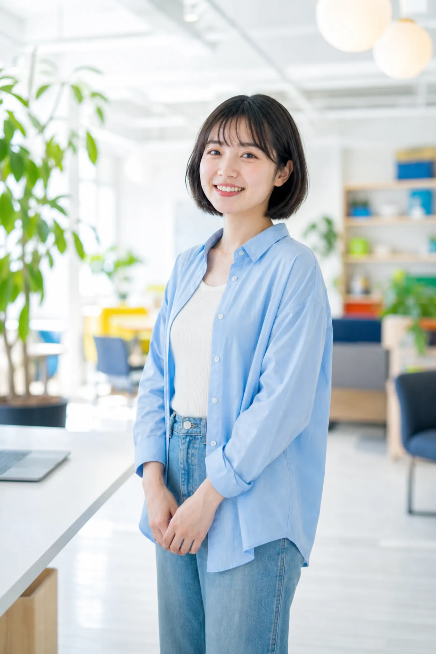 笑顔で立つ佐藤 ひなたさん